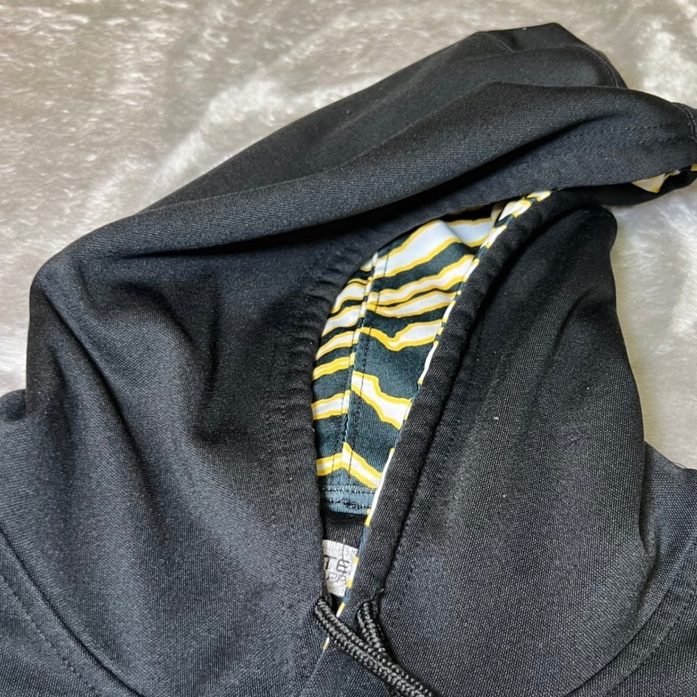 NFL Team Apparel Mens Size Large Pittsburgh Steelers Hoodie Black Yellow Zebra - Picture 5 of 13